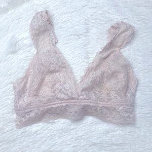 H&M Beige Lace Adjustable Straps Bralette Size 8